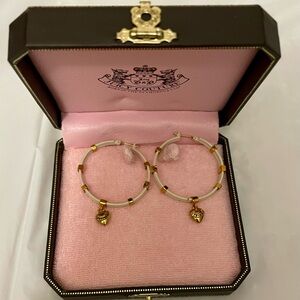 NWOT Juicy Couture white large hoop earrings